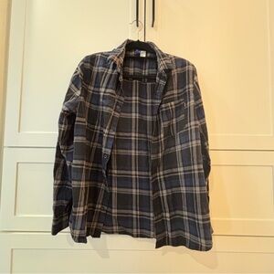 H&M Blue and Black Plaid Casual Shirt